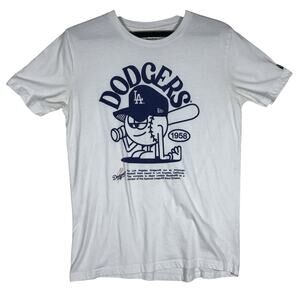 Los Angeles Dodgers Classic Logo White New Era T-shirt Size M